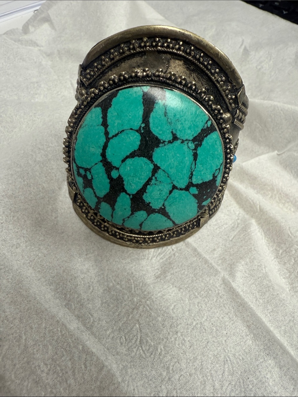 Turquoise Stone Statement Cuff Bracelet